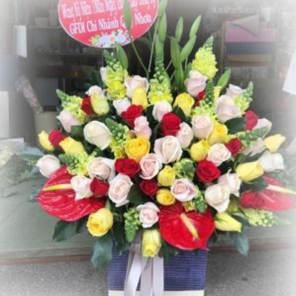 Giỏ hoa mừng khai trương BNG581